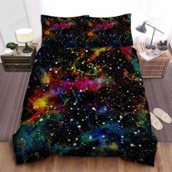Multicolor Outer Space Star Bedding Set
