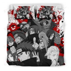 Naruto Shippuden Akatsuki Custom &Amp Pillowcases Bedding Set