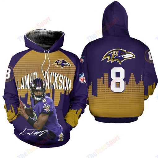 Nfl Baltimore Ravens Lamar Jackson 3d Hoodie