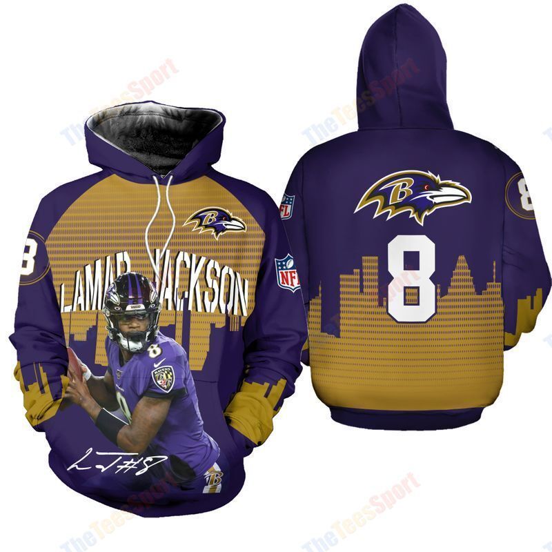 Nfl Baltimore Ravens Lamar Jackson 3d Hoodie - Teeruto