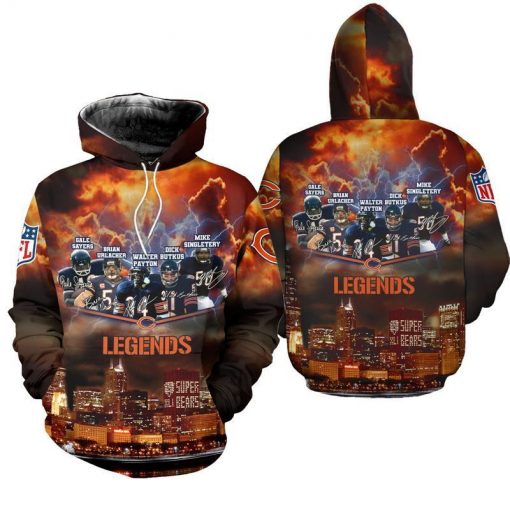 Nfl Chicago Bears Legends 3d Hoodie