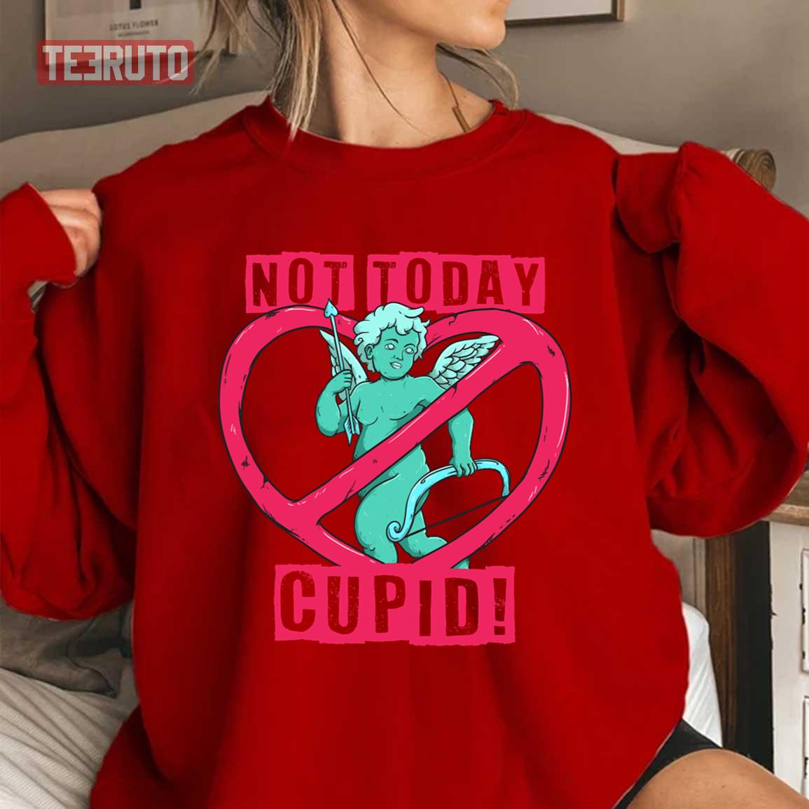 Not Today Cupid Funny Sarcastic Anti Valentine's Day Unisex Sweatshirt