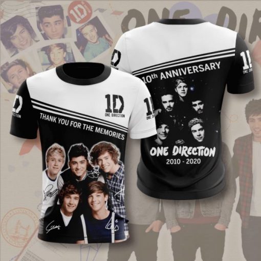 One Direction Music Band 10th Anniversary 2010 2020 Signature Custom Shirt Gift For Fan 3d T Shirt