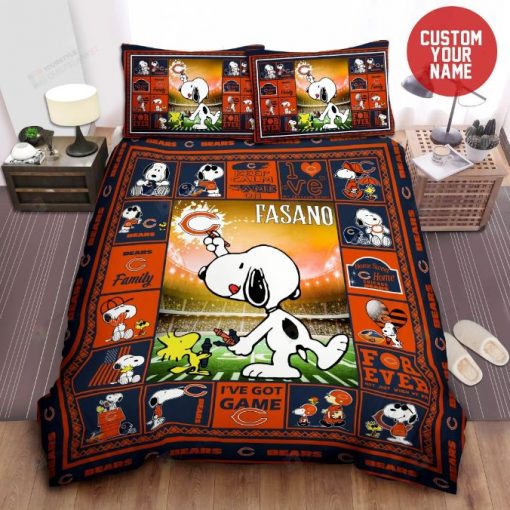 Personalized Custom Name Chicago Bears Duvet Covers Bedding Set