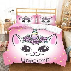 Pink Unicorn Cat Bedding Set