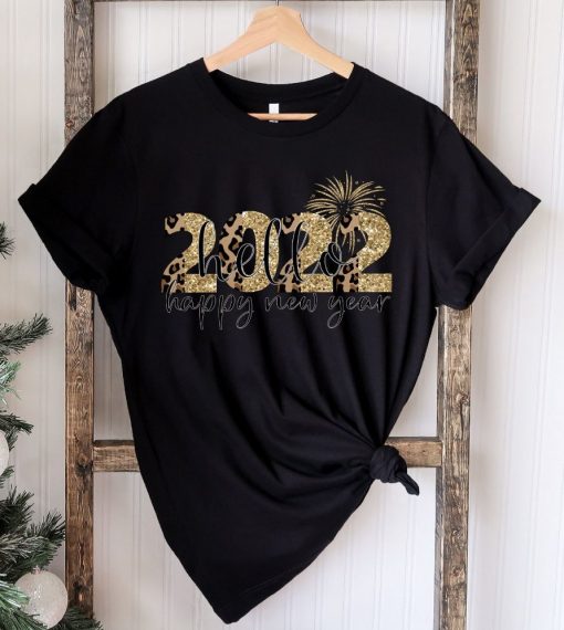 Plaid Golden Blink Hello 2022 New Year Shirt