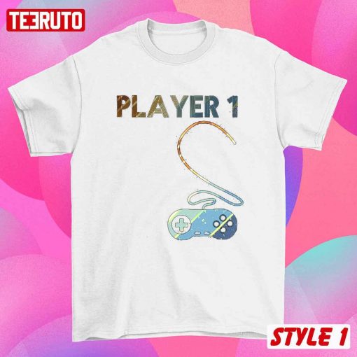 Player 1 And 2 Gamer Consules PS5 Valentine Couple Matching T-Shirt