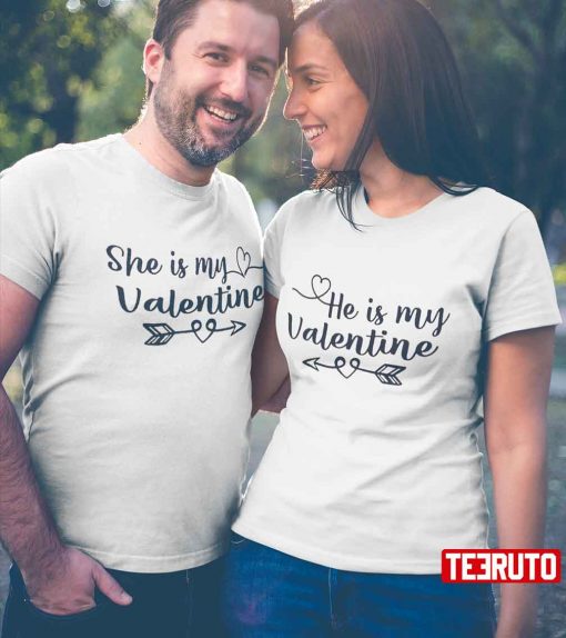 She Is My Valentine He’s My Valentine Couple Matching Unisex T-Shirt