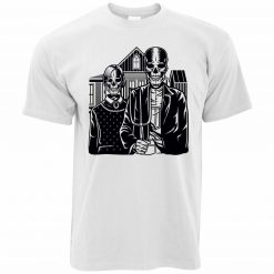 Skeleton Gothic House In Eldon Parody Of American Unisex T-Shirt