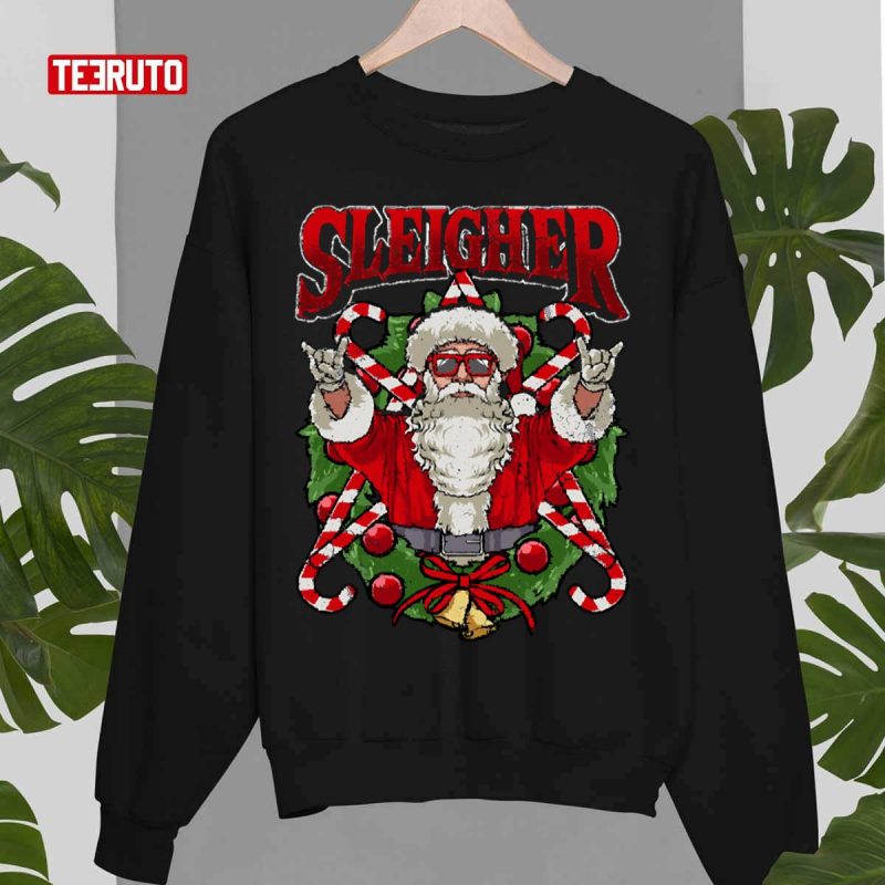 Sleigher Santa Claus Rocker Heavy Metal Christmas Essential Unisex T ...