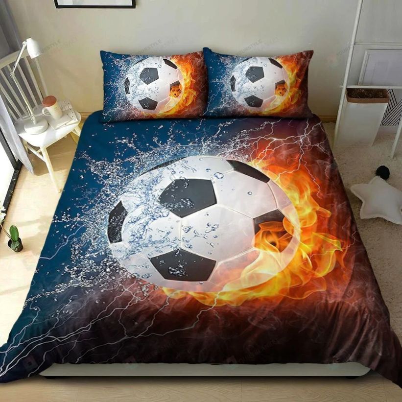 Soccer Water And Fire Style Bedding Set - Teeruto