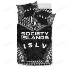Society Islands Polynesian Chief Black Cotton Spread s Bedding Set
