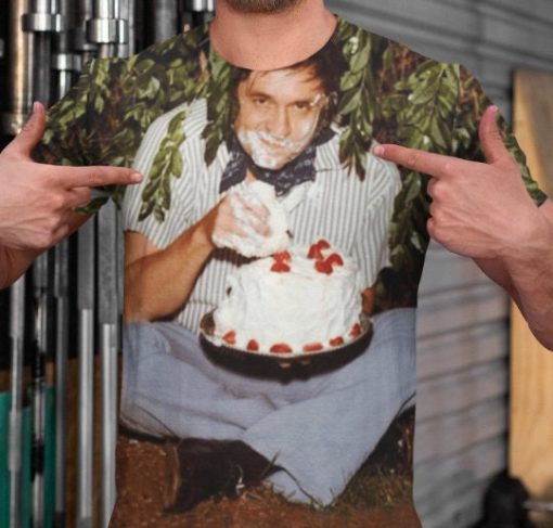 Stoned Johnny Cash Shirt Johnny Cash Eating Cake Shirt All Over Print 3d Shirt