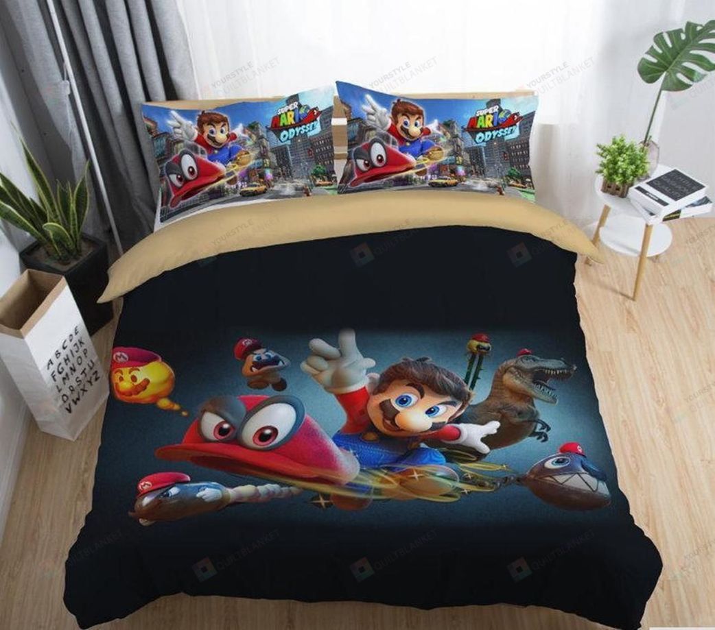 3D Super Mario Odyssey City Bedding Set Duvet Cover Comforter Cover Pillowcases 