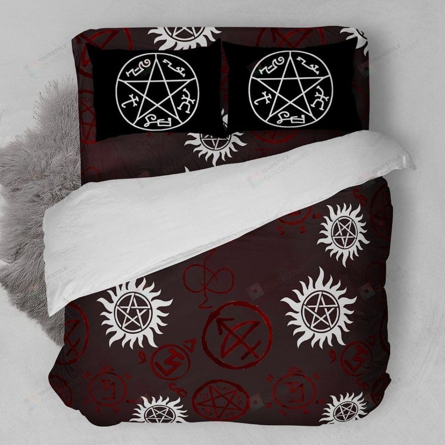 Supernatural Symbols Custom Bedding Set, Supernatural Duvet Cover