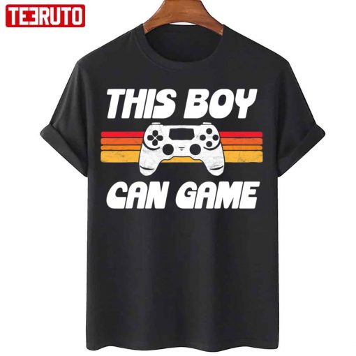 This Boy Can Game Funny 80s Retro Video Gaming Controller Unisex T-Shirt