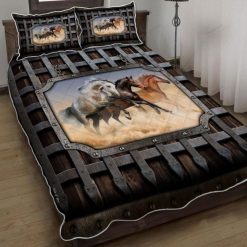 Three Horses Quilt Bedding Set