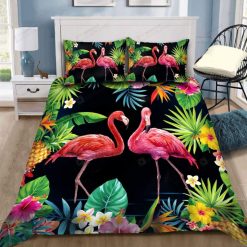 Tropical Flamingo Couple Bedding Set