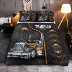 Trucker Carbon Pattern Quilt Bedding Set