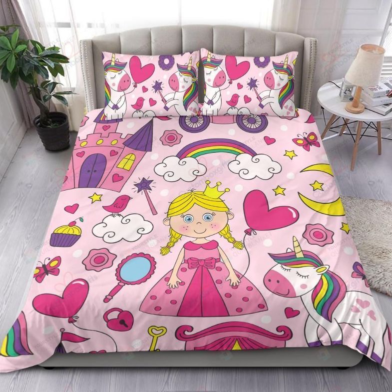 Unicorn Princess Bedding Set Teeruto, Princess Bed Set Queen Size