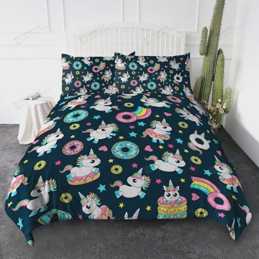 Unicorns Donuts Bedding Set