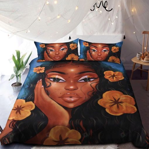 Unique Floral Black Woman Bedding Set