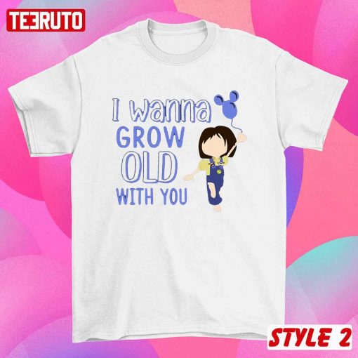 Up Pixar Characters I Wanna Grow Up With You Valentine Matching Couple T-Shirt