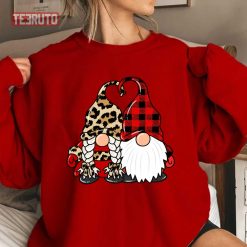 Valentine Gnomes Couple Lover Leopard Unisex Sweatshirt