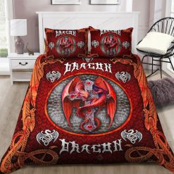 Viking Red Dragon Bedding Set