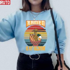 Vintage Ramen Is My Valentine Kawaii Bowl With Chopsticks Unisex Sweatshirt