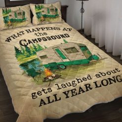 What Happens At The Campground Quilt Bedding Set