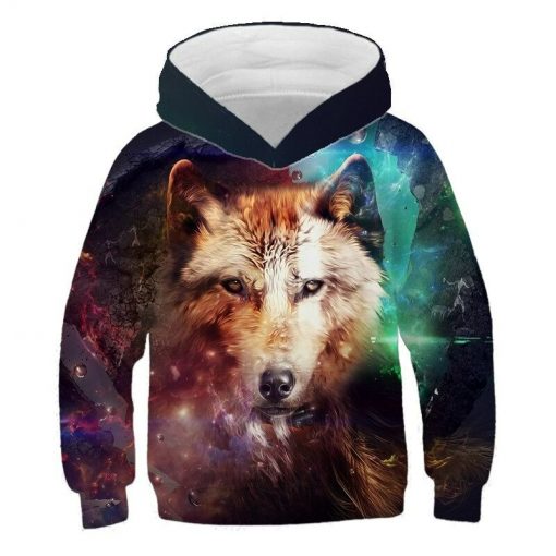 Wolf Beauty Galaxy 3D Hoodie