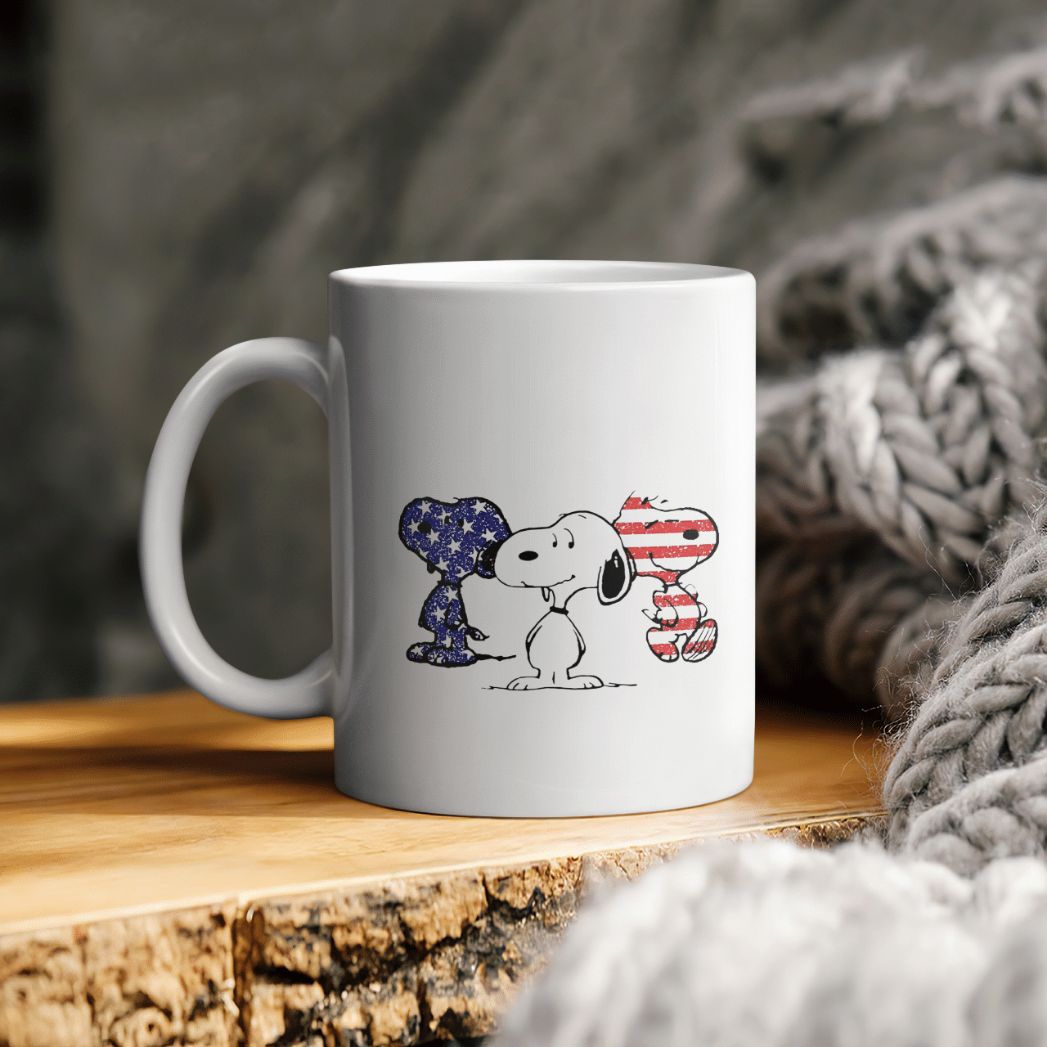 American Flag Snoopy Peanuts Ceramic Mug