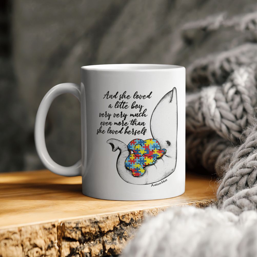 And She Loved A Little Boy Very Much She Love Herself Elephant Autism Ceramic Coffee Mug
