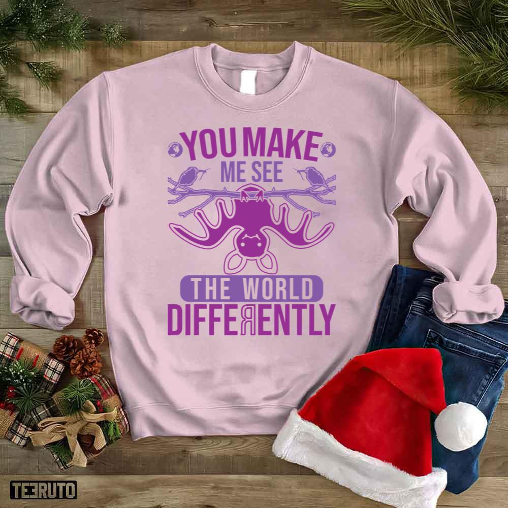 Bat Romantic Love Quote You Make Me See The World Differently Valentine Day Unisex Sweatshirt