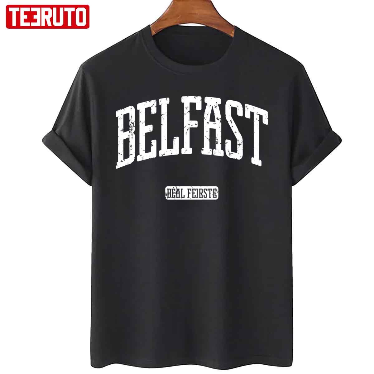 Belfast White College Style Unisex T-Shirt