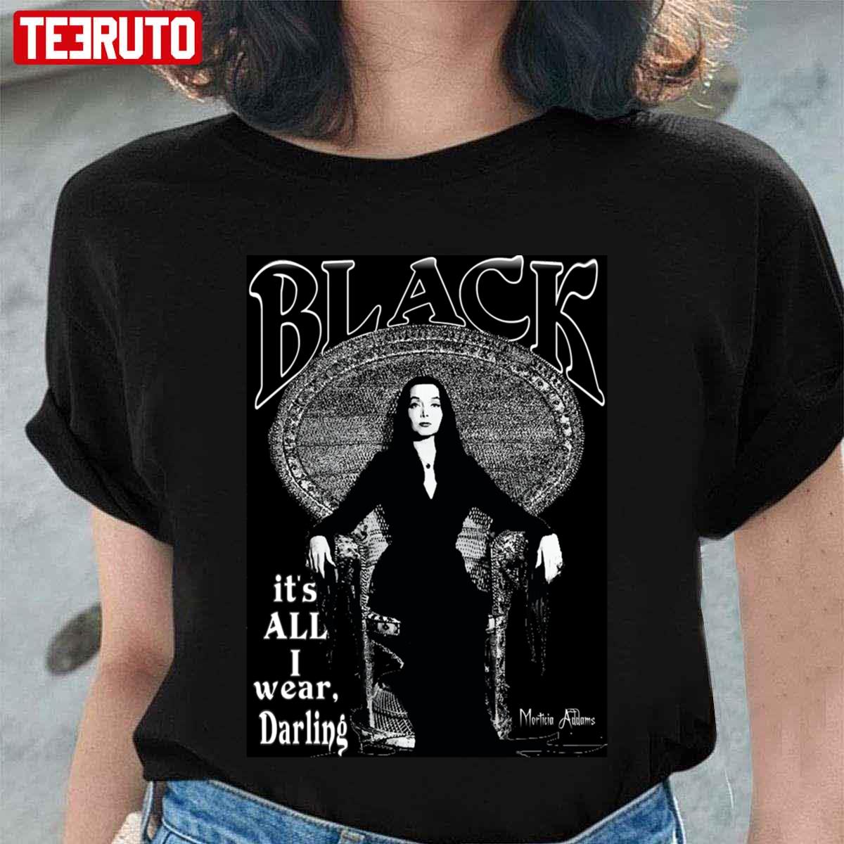 Black Morticia Addams Dark Valentine Unisex T-Shirt