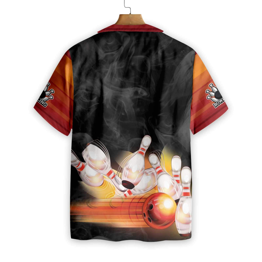 Bowling Smoke Background Hawaiian Shirt