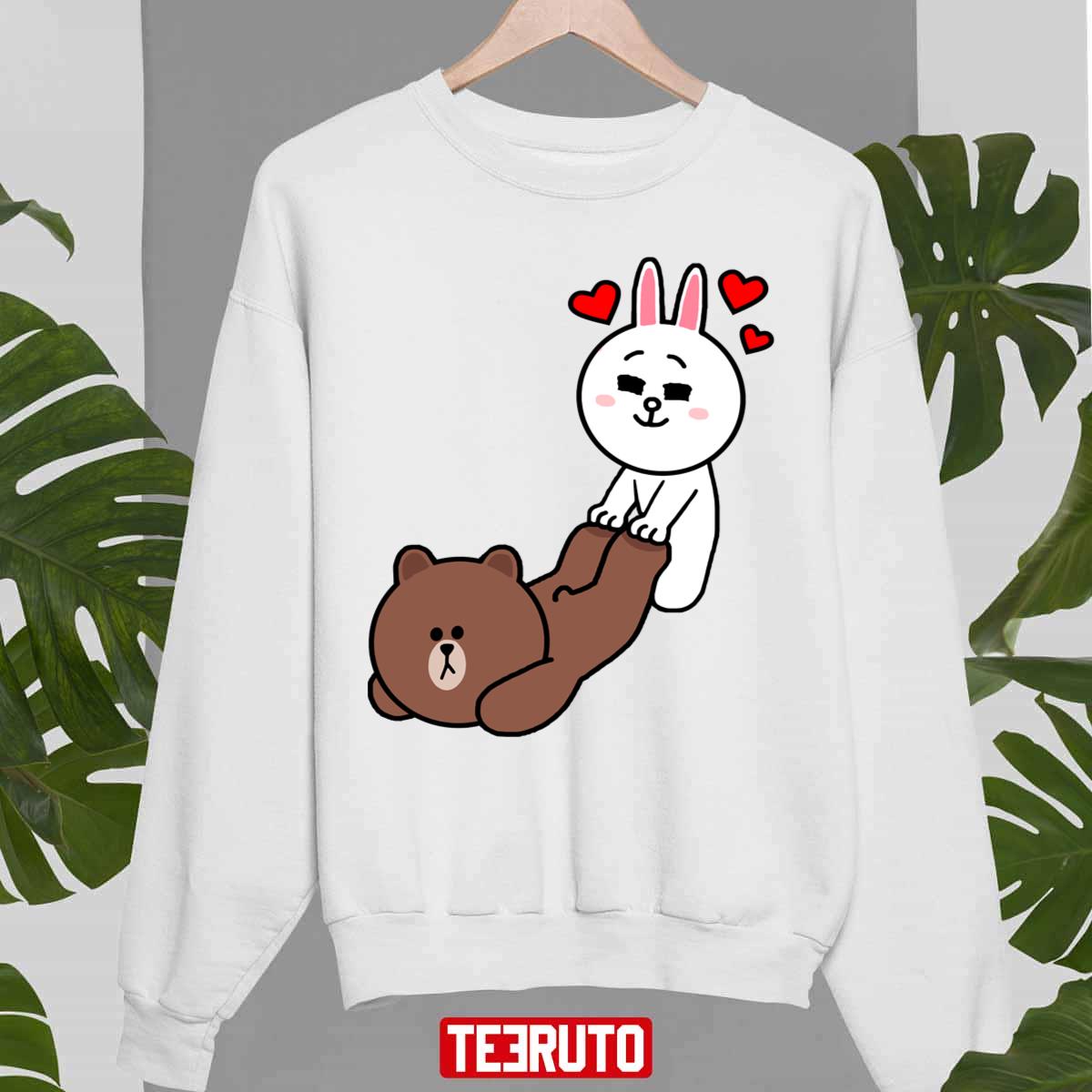 Brown Bear Cony Bunny Rabbit Be My Lover Unisex Sweatshirt