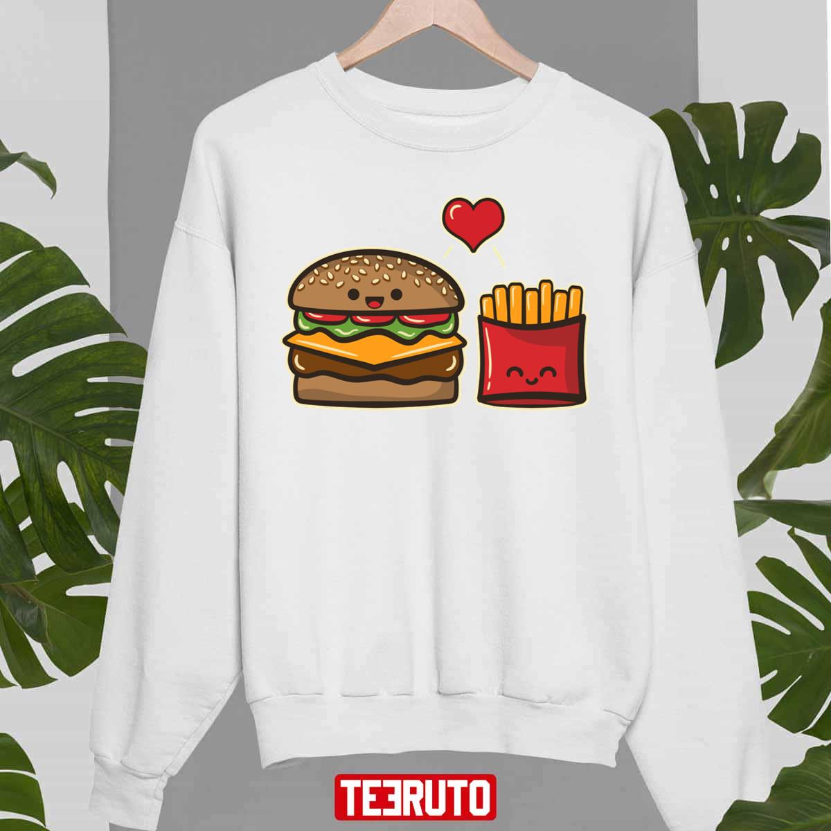 Burger And Fries Valentine Couple Unisex Sweatshirt