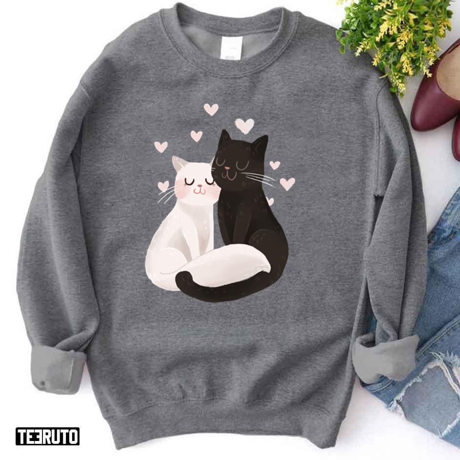 Catlove Black And White Cats Unisex Sweatshirt