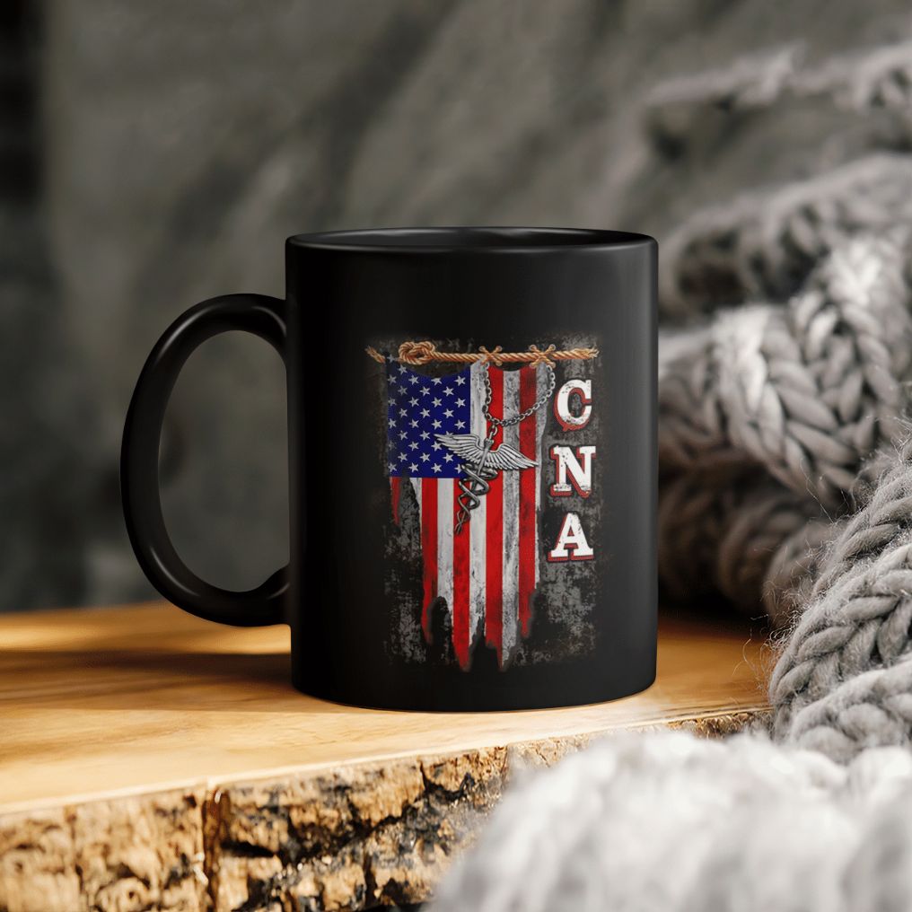 Cna American Flag Ceramic Coffee Mug