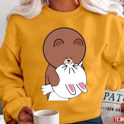 Cute Browny Bear Cony Bunny Rabbit The Kiss Unisex T-Shirt Sweatshirt