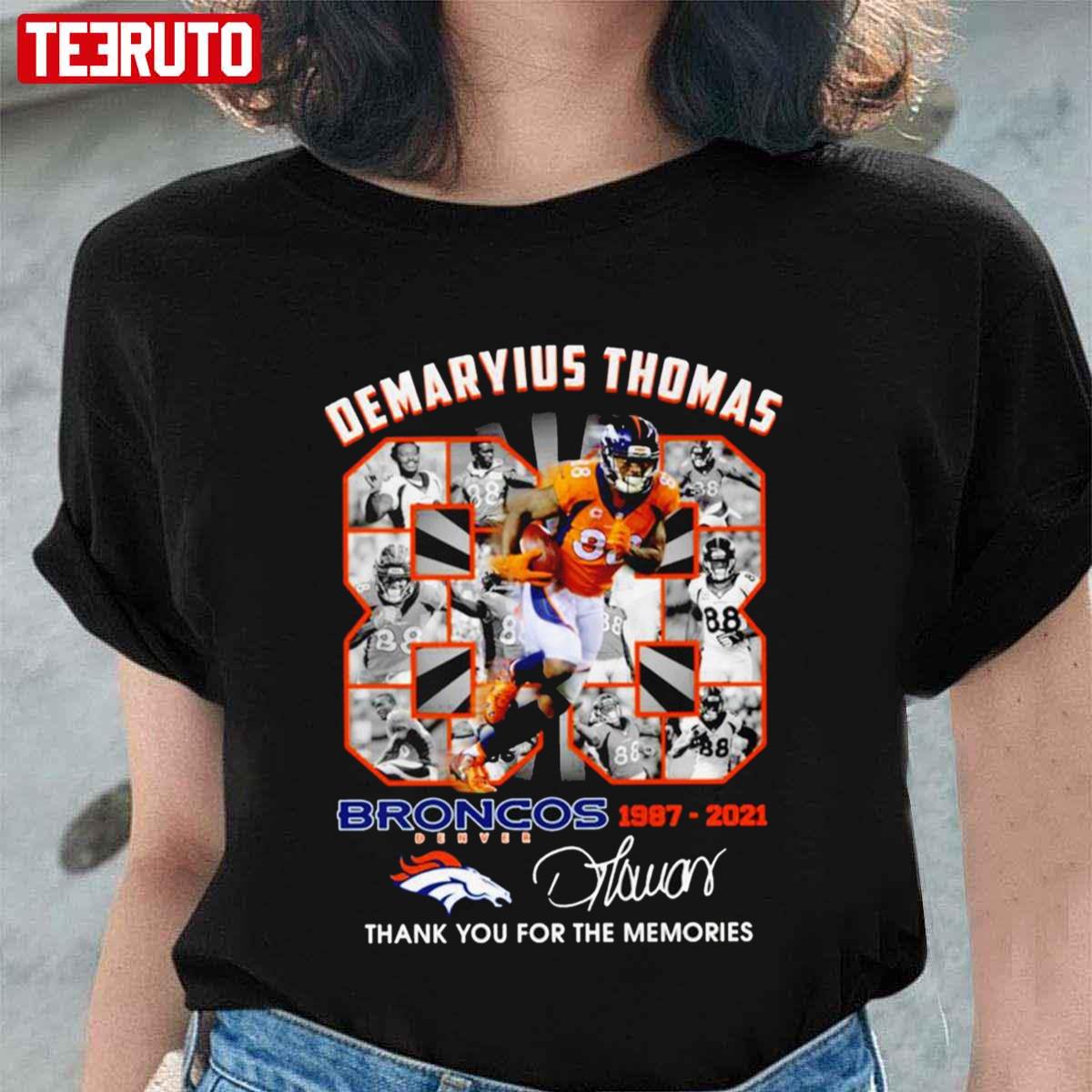 Demaryius Thomas 88 Denver Broncos 1987-2021 Signature Unisex T-Shirt