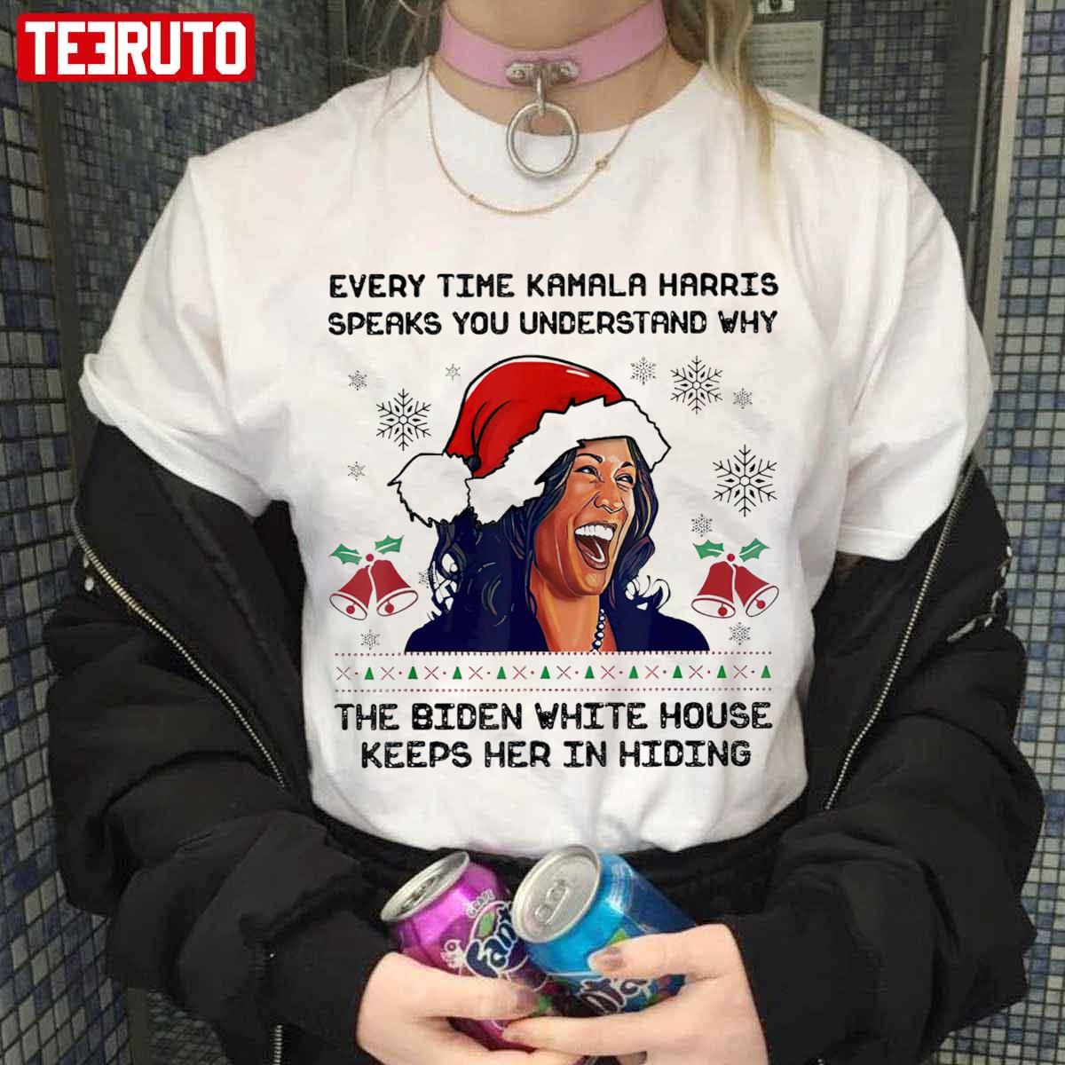 Every Time Kamala Harris Speak Funny Ugly Christmas Unisex T-Shirt
