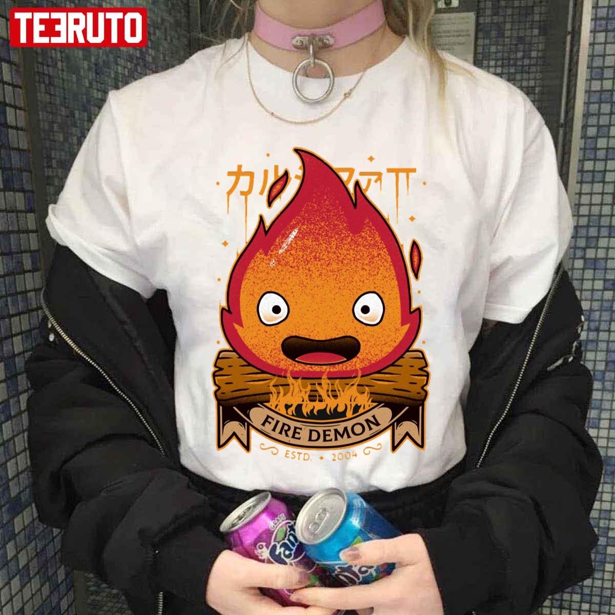 Fire Demon Calcifer Howl’s Moving Castle Ghibli Anime Unisex T-Shirt