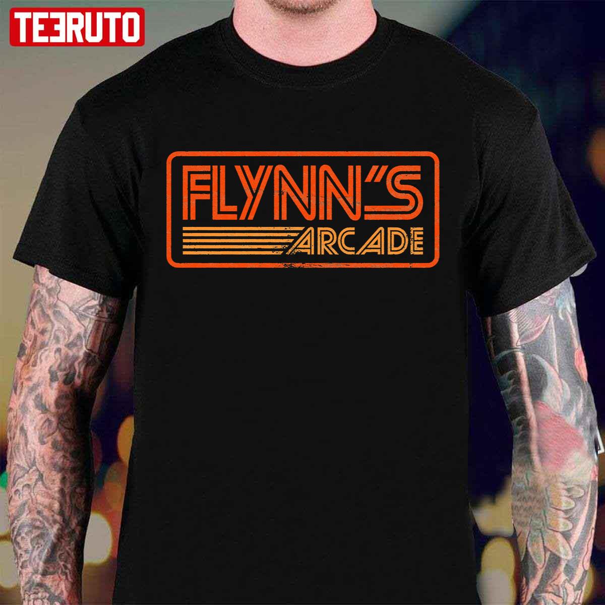 Flynn's Arcade Men's Black T-Shirt Size S to 3XL