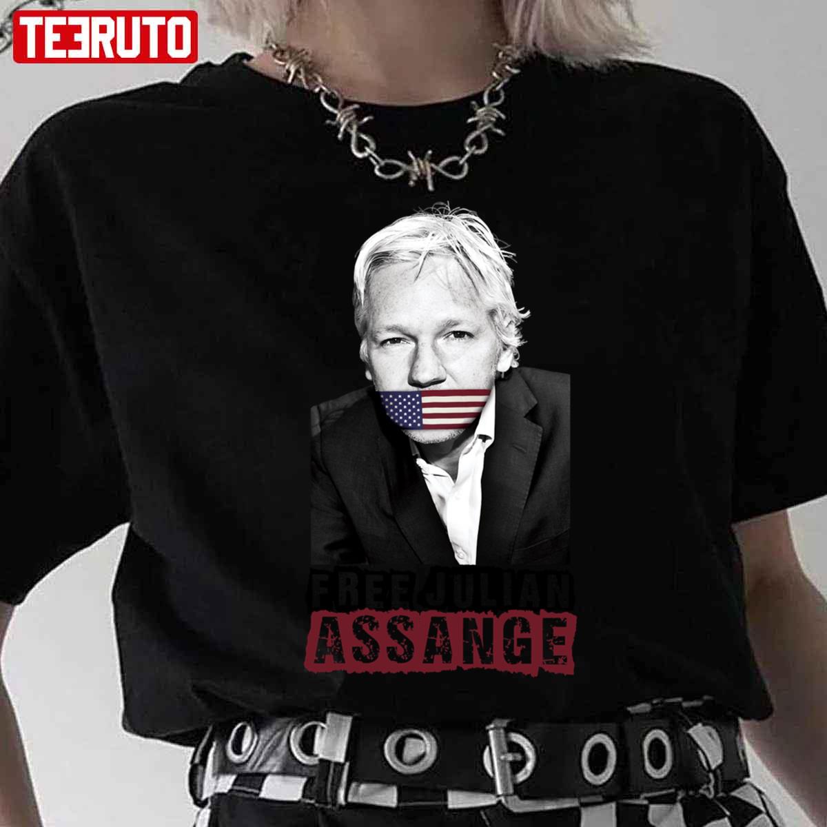 Free Julian Assange America Flag Unisex Sweatshirt