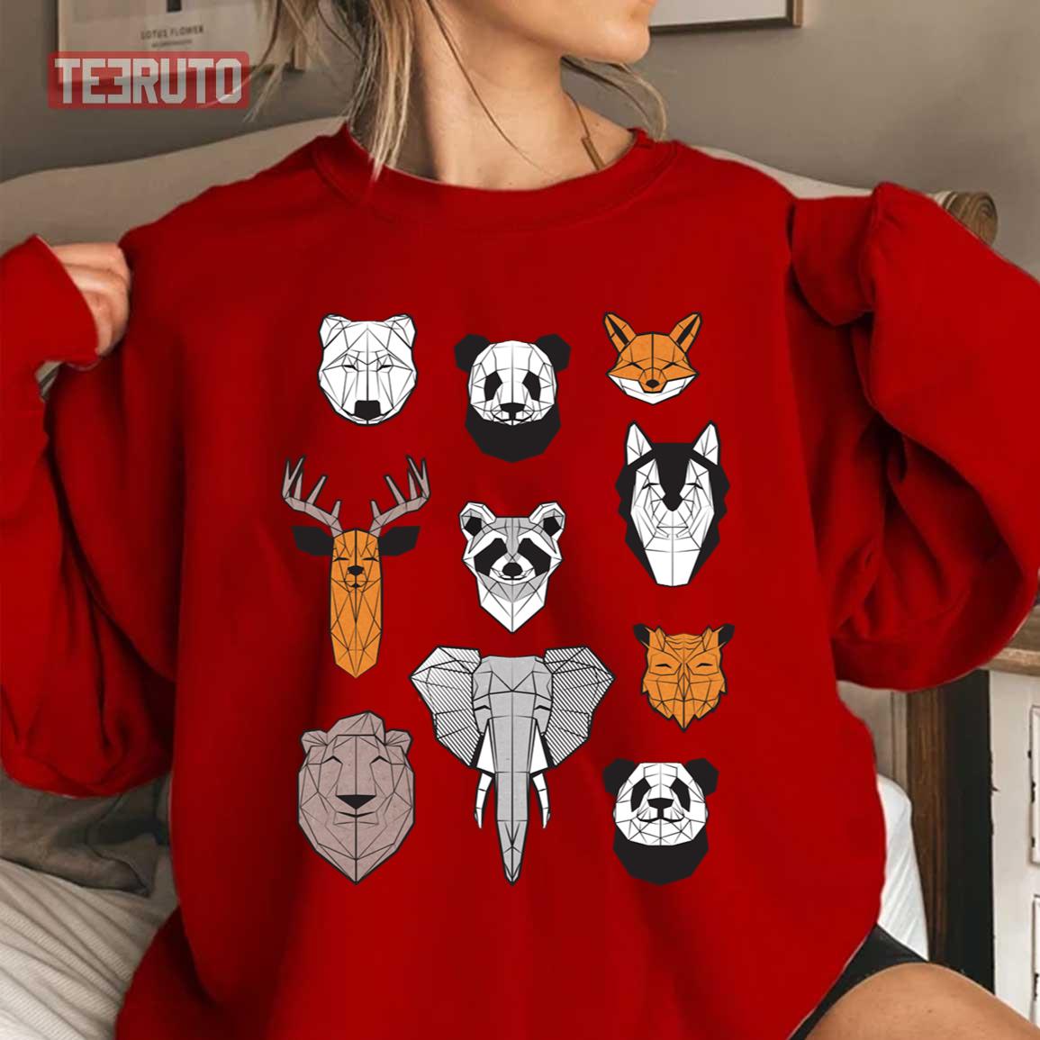 Friendly Geometric Animals Unisex Sweatshirt