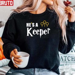 Funny He’s A Keeper Cute Couples Valentine Unisex Sweatshirt